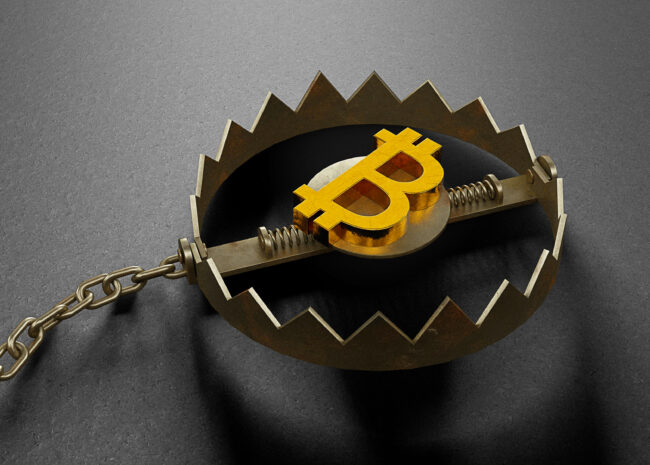 Bitcoin as bait in a trap | Photo by Freepik